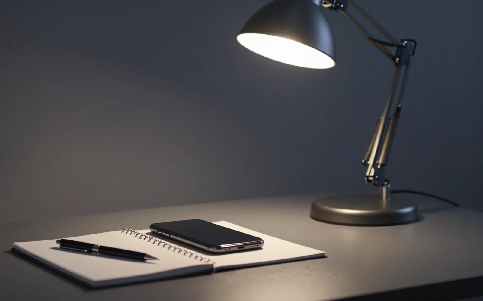 The GadgetGeek desk at night